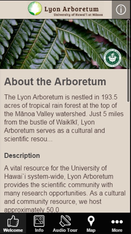 Lyon Arboretum Mobile Tour App