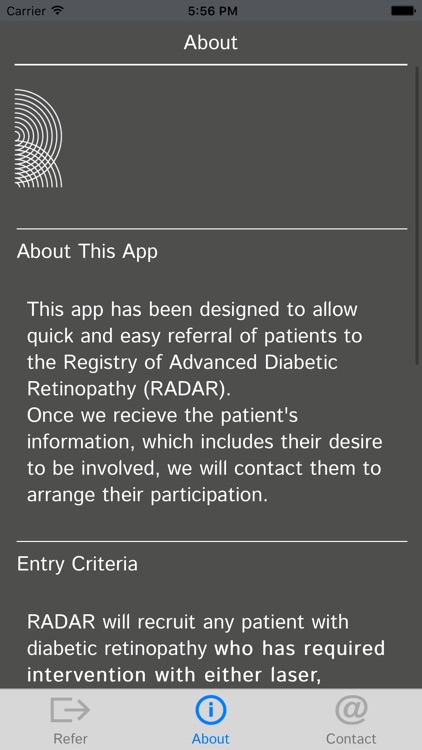 RADAR Patient Referral