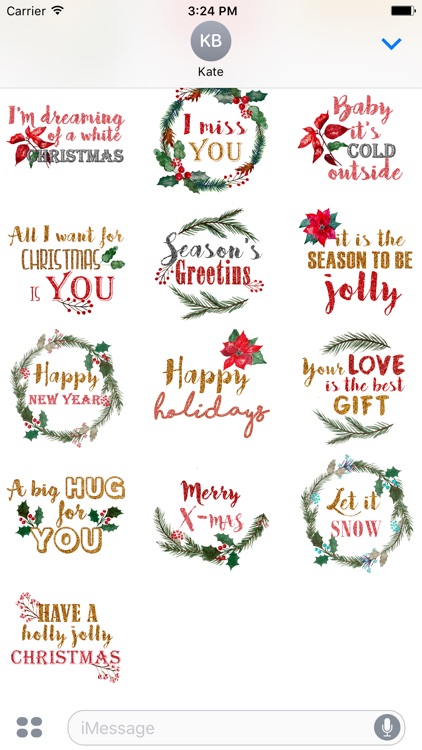 Christmas Messages Stickers - by Maraquela