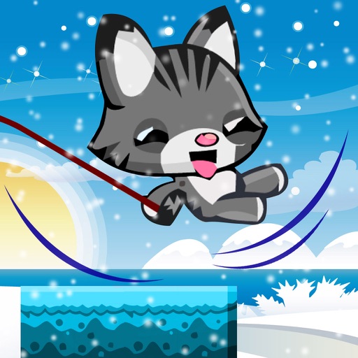 Icy Cat On Ropes - Free Icy Ropes Swing Games icon