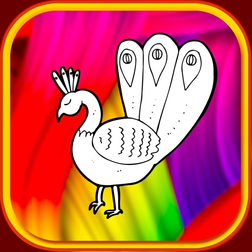 wing animal coloring book peacock show for kid iOS App