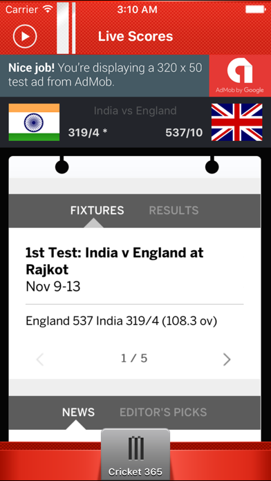 How to cancel & delete Cricket365 - England from iphone & ipad 1