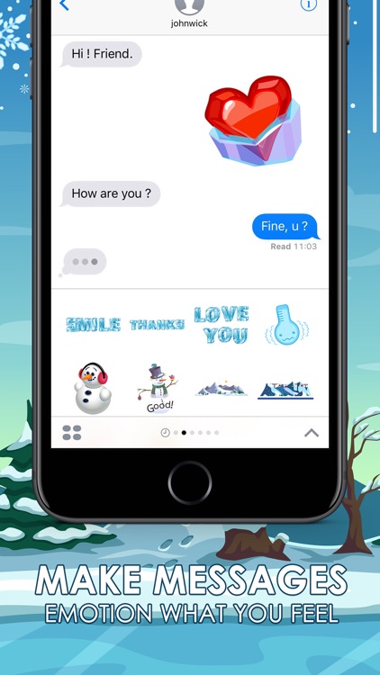 Frozen & Winter Stickers Keyboard Themes ChatStick