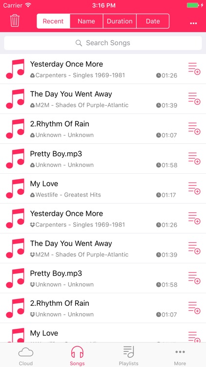 Cloud Songs - Free Music Album & Playlists Manager