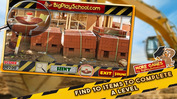 Construction Zone Hidden Objects Game