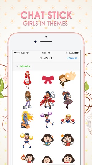 Girls Emoji Stickers Keyboard Themes ChatStick(圖1)-速報App