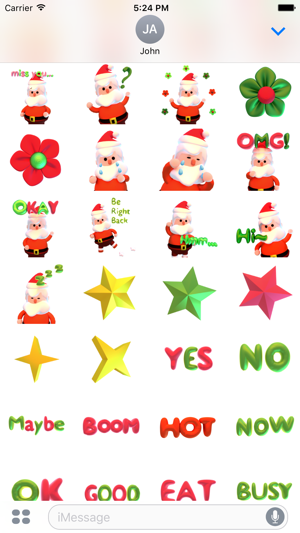 Santa! Cute 3D Emoji and Text Stickers for iMessag(圖3)-速報App