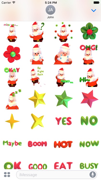 Santa! Cute 3D Emoji and Text Stickers for iMessag