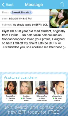 Screenshot 4 Video Chat BFF - Social Text Messenger to Match Straight, Gay, Lesbian Singles nearby for FaceTime, Skype, Kik & Snapchat calls iphone