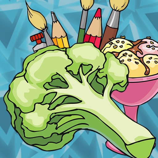 Illustration of Foods And Sweets Coloring for Kids Icon