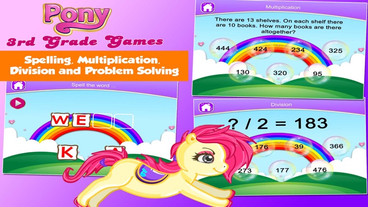 Pony 3rd Grade Kids Learning Games School Edition screenshot-4