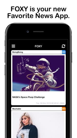 FOXY - News RSS Feed Reader for Mashable