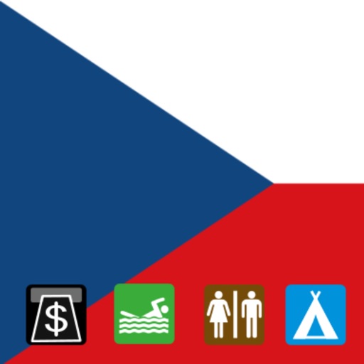 Leisuremap Czech Republic, Camping, Golf, Swimming, Car parks, and more icon