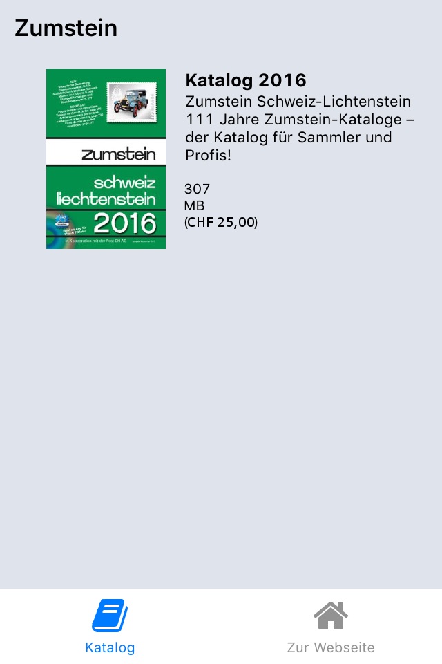 Zumstein 2.0,  the catalogue for stamp collectors screenshot 2