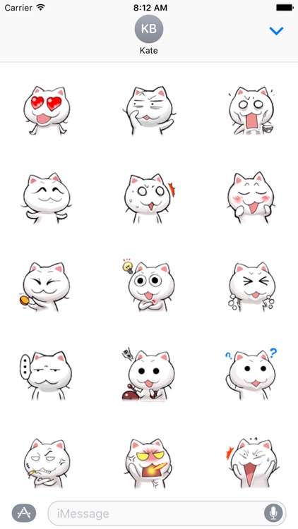 White cat Gif - Fx Sticker screenshot-0