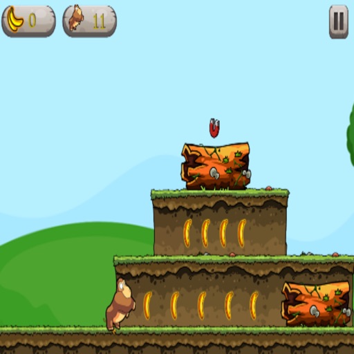 abby monkeys running and jump for bananas icon