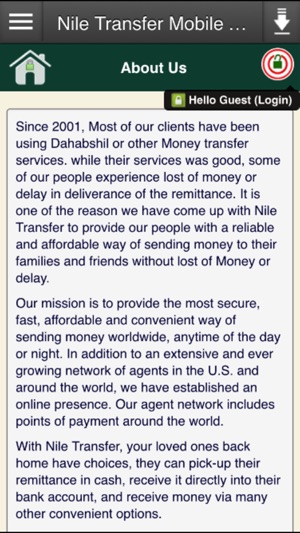 Nile Transfer Mobile App