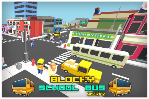 Blocky School Bus Simulator 3D screenshot 3