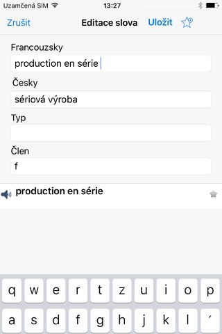 Francouzsko-český slovník PCT screenshot 2