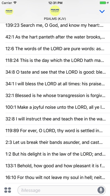 PSALMS Verses for iMessage Texts (KJV)