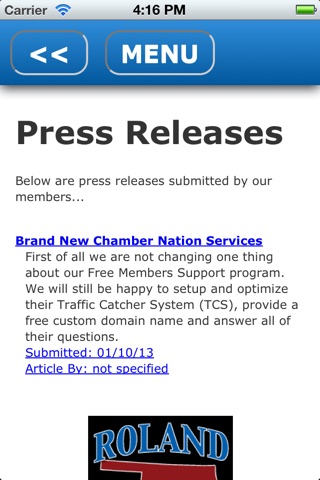 Roland Area Chamber of Commerce screenshot 4