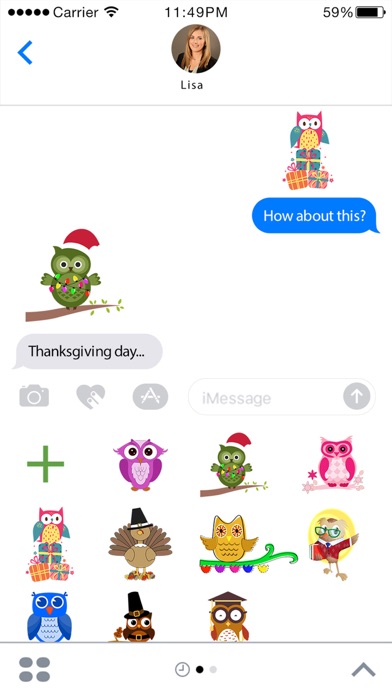 How to cancel & delete Cute Owl Stickers - Thanksgiving Owls for iMessage from iphone & ipad 2