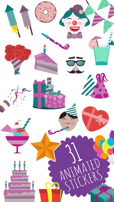 Animated Birthday Stickers and Emojiのおすすめ画像1