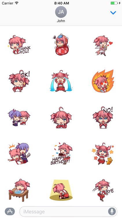 Small Pink Girl sticker pack for iMessage
