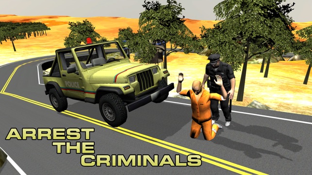 Offroad cảnh sát 4x4 Jeep - đuổi và bắt giữ tên cướp trong cop xe lái xe trò chơi này