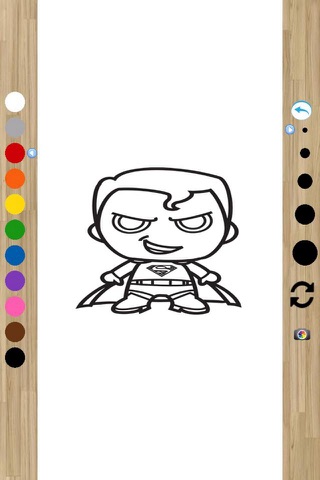 Coloring Page Game Hero Superman Version screenshot 2