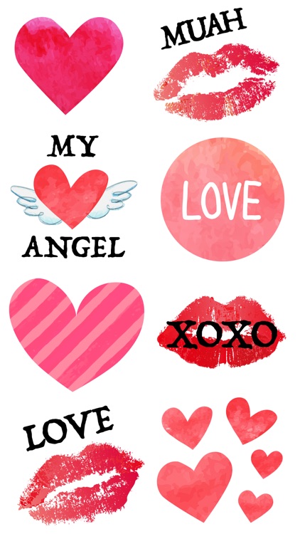 Kiss & Heart Stickers