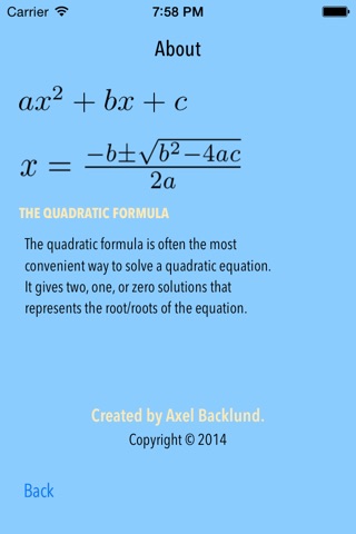 Solve the Quadratic Formula screenshot 2