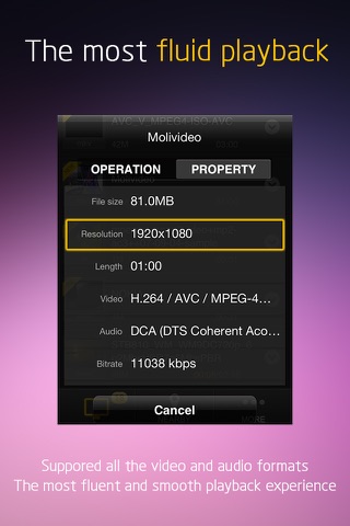 Moli-Player - free movie & music player for network download video media for iPhone/iPod screenshot 3