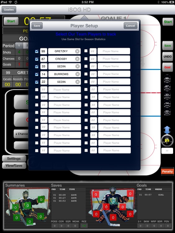 iSOG HD Lite Goalie & Player Stats Utility