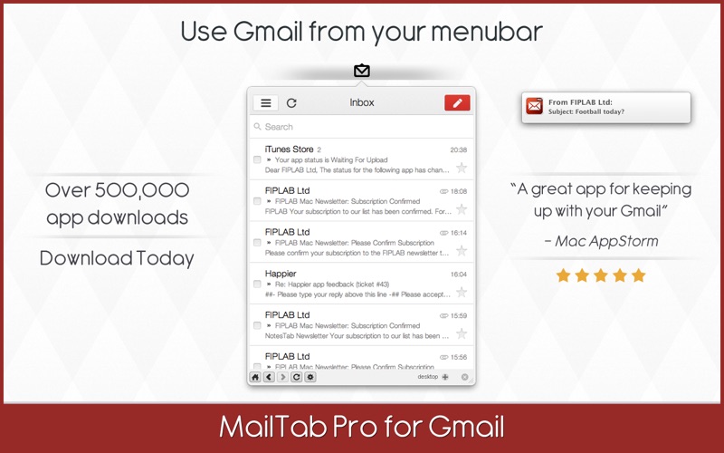 MailTab Pro for Gmail Screenshot