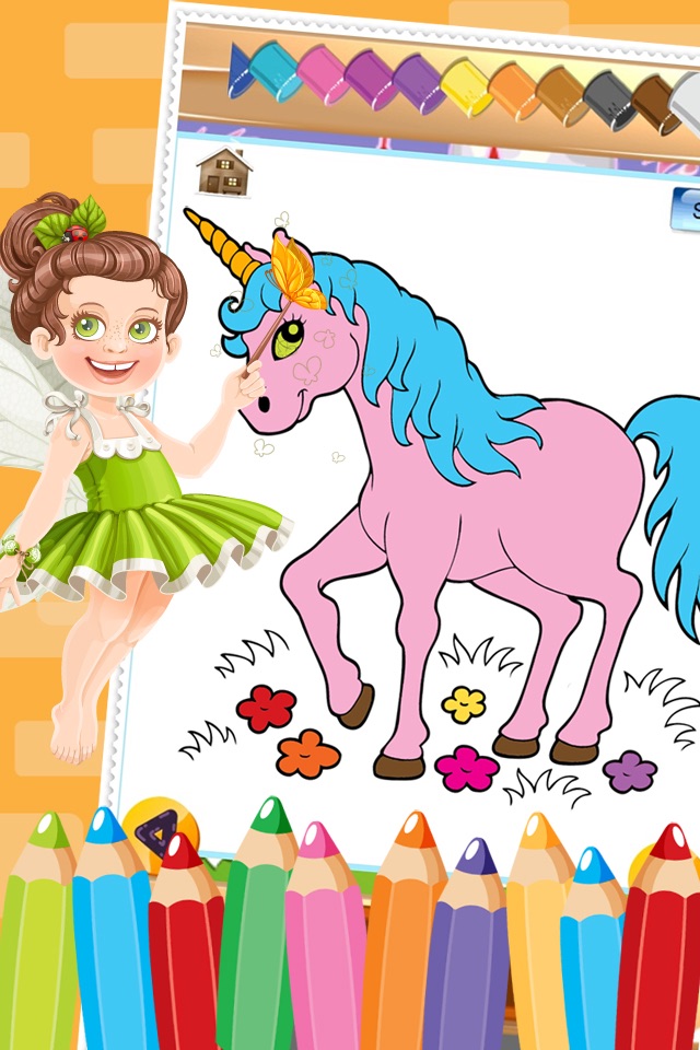 Little Unicorn Colorbook Drawing to Paint Coloring Game for Kids screenshot 2
