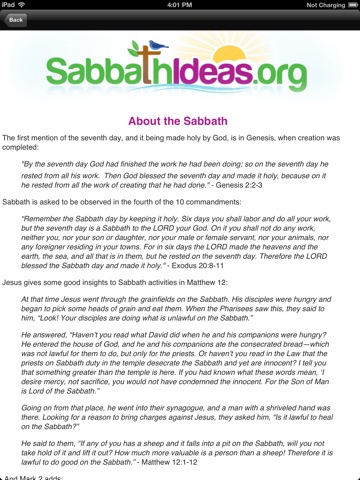 Sabbath Ideas for iPad screenshot 4
