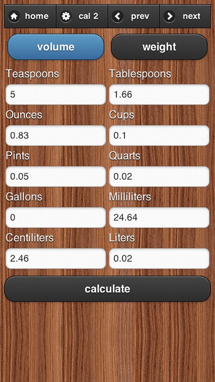 Cooking Converter Quick and easy convert ingredient weights, volumes, and temperatures.