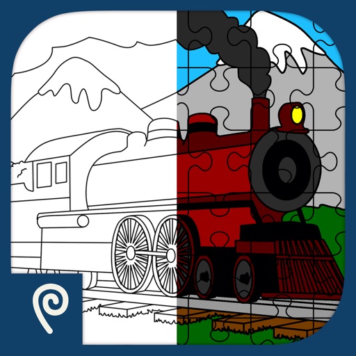 Color It Puzzle It: Trains Lite Icon