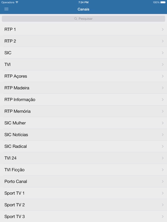 Televisão Portuguesa para iPad PT