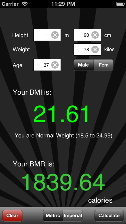 BMI / BMR Calculator