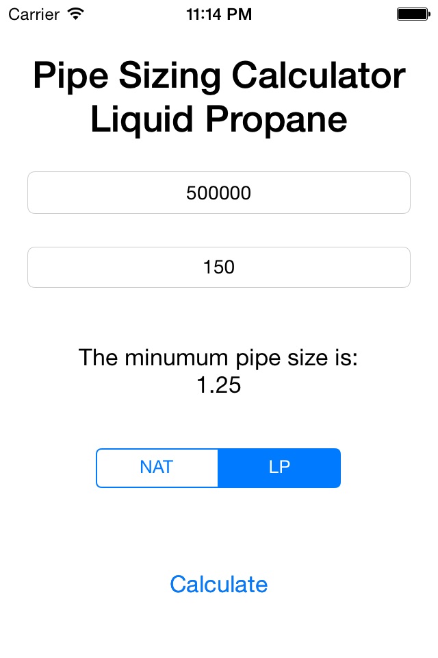 Gas Pipe Sizing Calculator screenshot 3