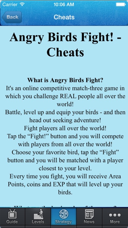 Guide for Angry Bird Fight!