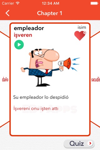 İspanyolca Kelime Ezberleme Kartları - ispanyolca - ispanyolca fiiller - ispanyolca türkçe - ispanyolca kelimeler test - learn spanish - spanish screenshot 2