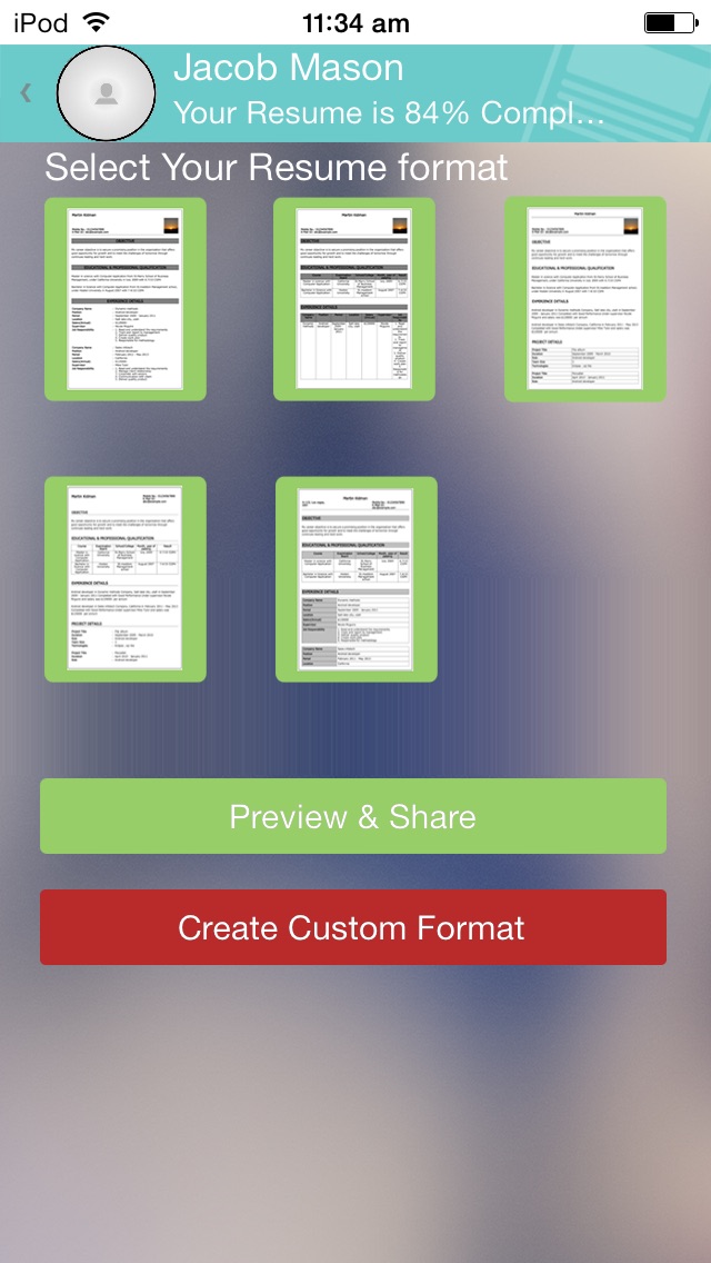 Resume Developer - Create resume on the Go Screenshot on iOS