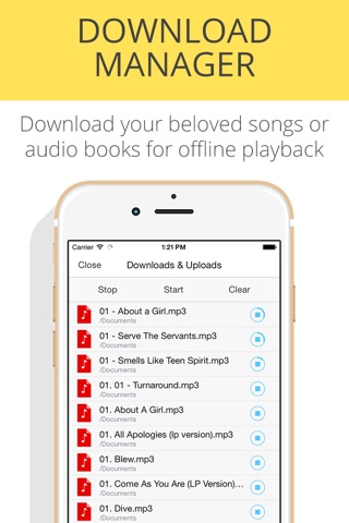 Cloud Music Player & Downloader for Yandex Disk - stream or download music to free space screenshot 2