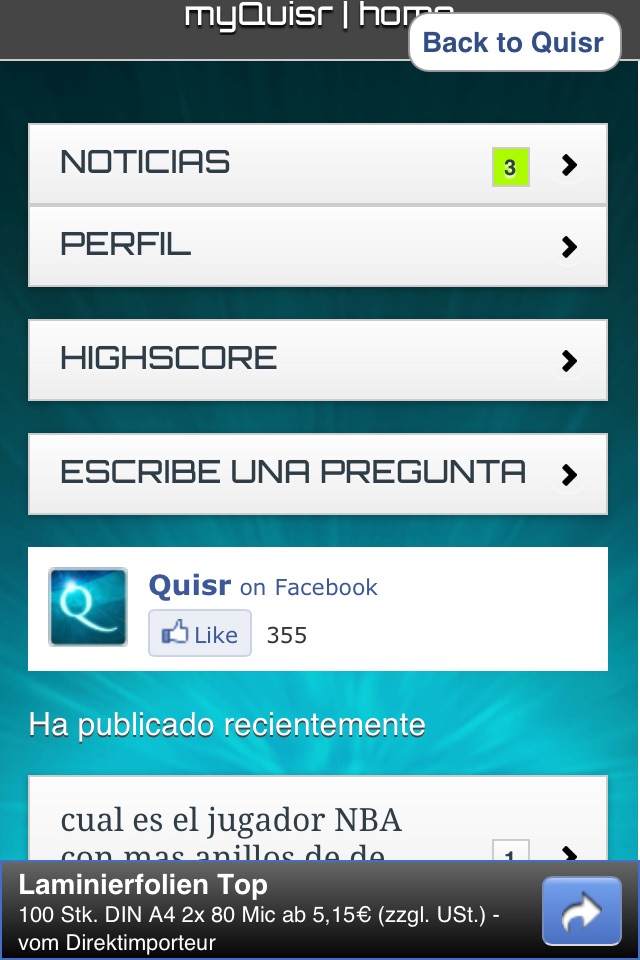 Quisr | 1-2 Player Quiz screenshot 3