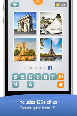 City Pic - Guess the word based on 4 pics of famous landmarks for each city screenshot 3