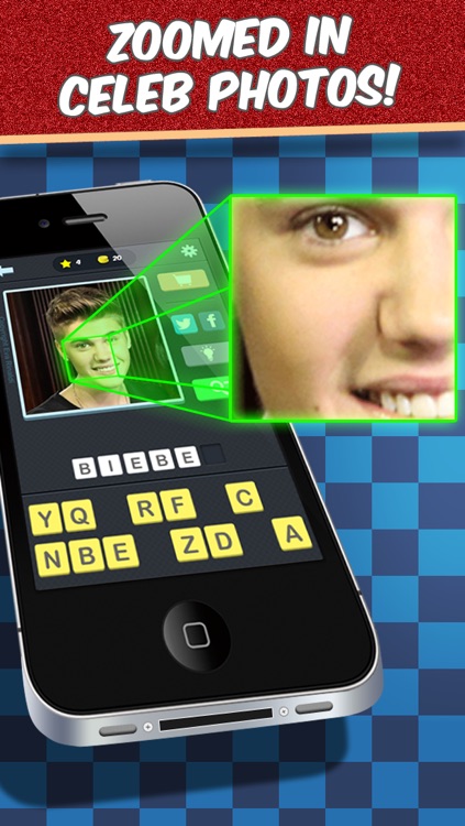 Zoomed in Celebrities Quiz - The best free word game to guess famous movie and tv celebrity photos