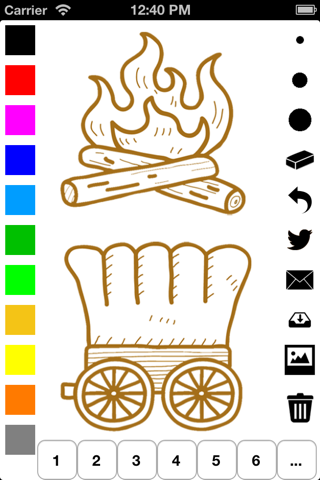 Wild West Coloring Book for Children: Learn to color a cowboy, native American, horse buggy and more screenshot 3